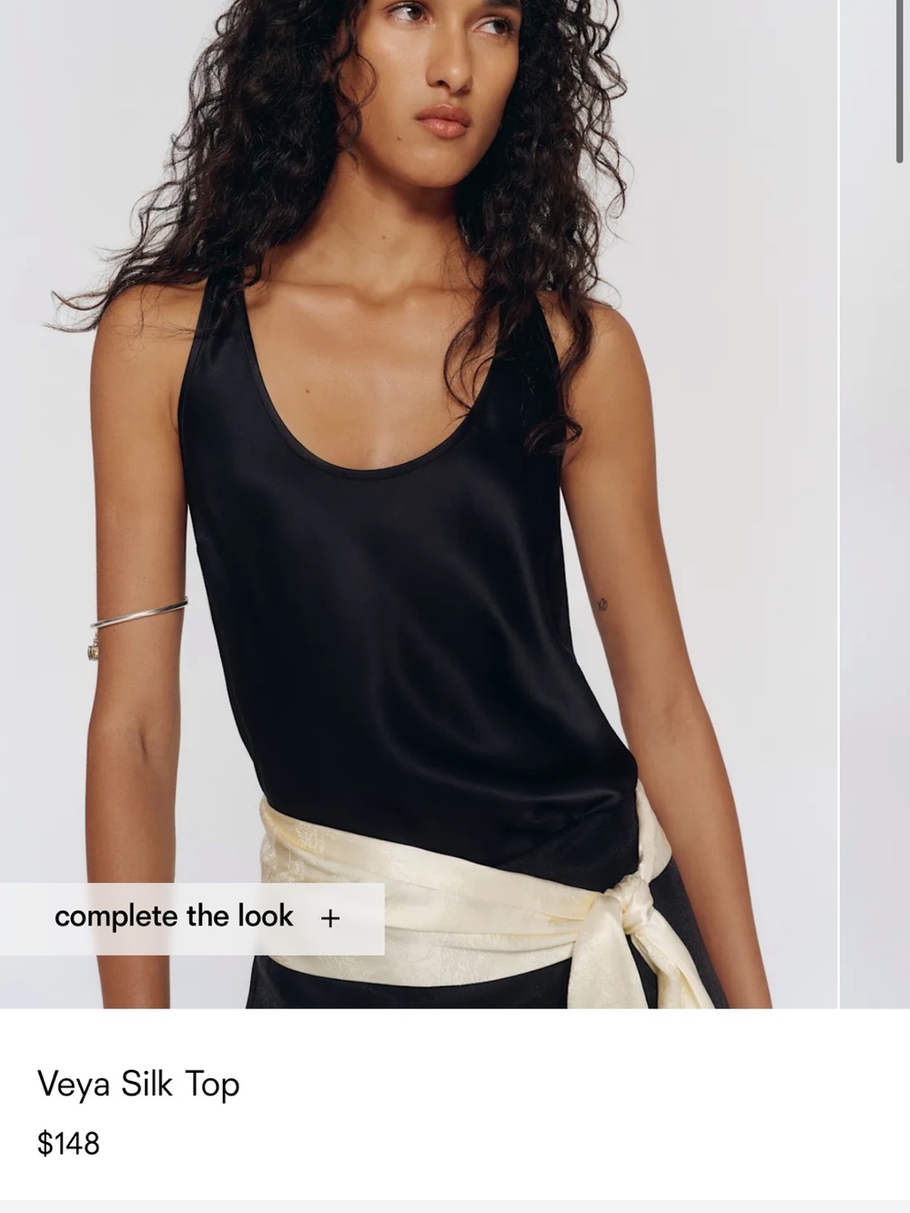 Reformation Veya Silk Tank Top - Black